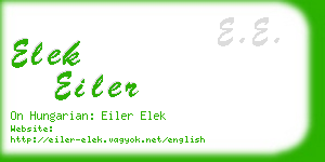 elek eiler business card